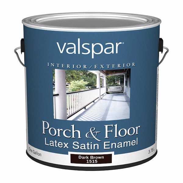 Valspar Porch and Floor Paint, Satin, Brown, 1 gal 027.0001515.007 Zoro
